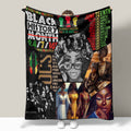 365 All Black Cultural Experience Fleece Blanket w/ satin Pillowcase & Bonnet