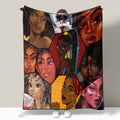 My Sistas Fleece Blanket w/ satin Pillowcase & Bonnet