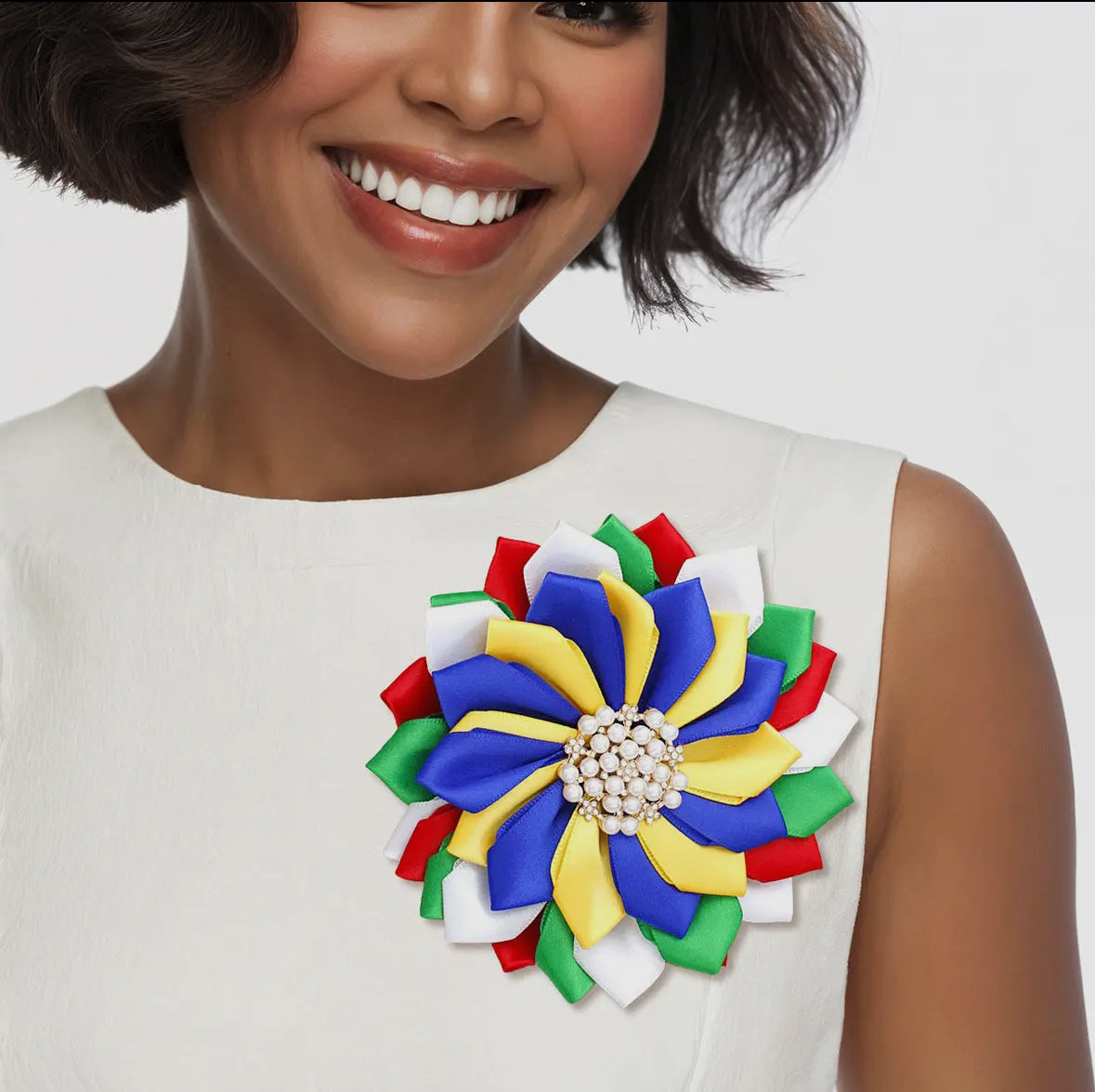 Flower Pearl Brooch Pin