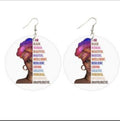 I.Am.ABlack.Woman Round Wooden Earrings